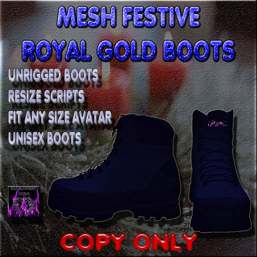 BBD - (BOX) - Mesh Festive Royal Gold Boots