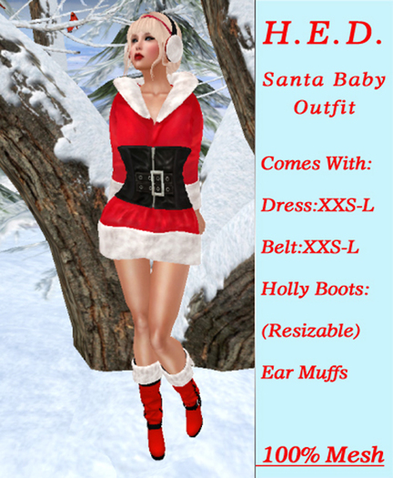 H.E.D. Santa Baby Outfit Red