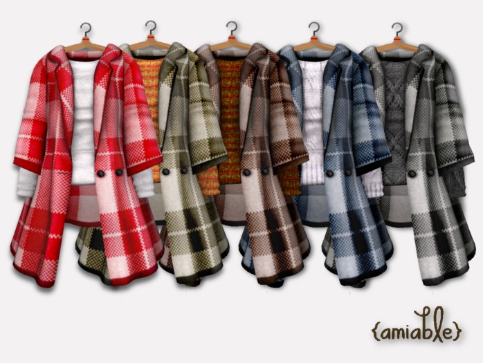 {amiable}Mesh Winter Checked Knit Coat(FAT PACK)