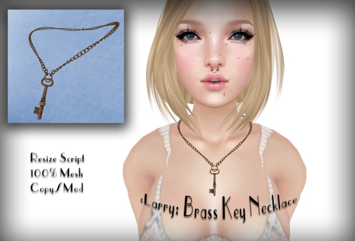 :Larry: Brass Key Necklace