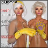 Lali's Cat-Mittens Leather Yellow