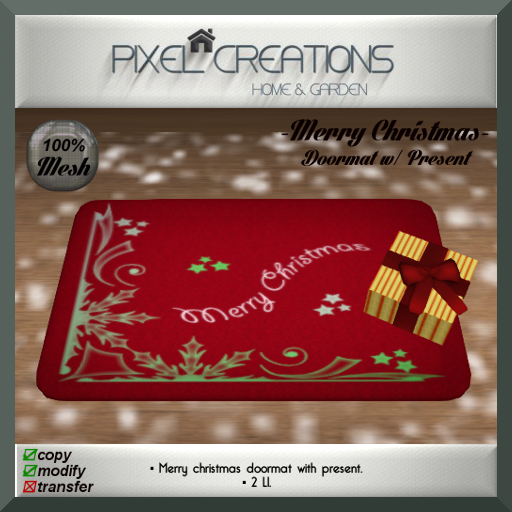 [PC] MERRY CHRISTMAS - DOORMAT W/PRESENT (Boxed)