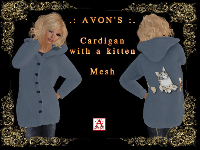 .: AVON'S :. Cardigan with a kitten - Mesh