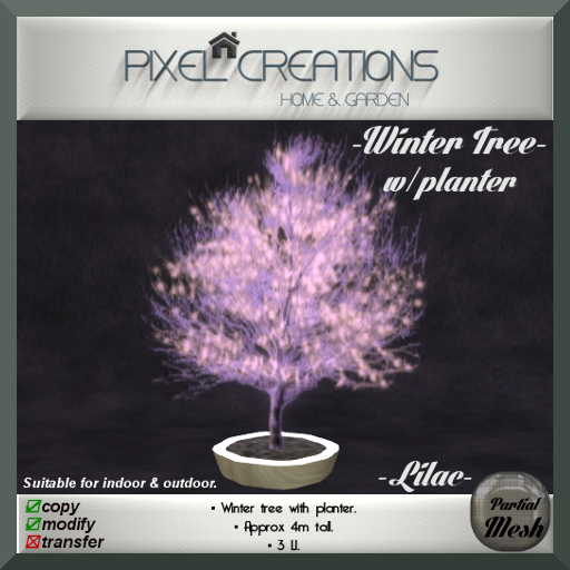 [PC] WINTER TREE W/PLANTER - LILAC (P.Mesh) (Boxed)
