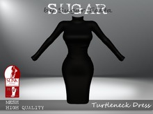 SUGAR - Turtleneck Dress - BLACK - BOXED - PROMOTIONAL SALE!