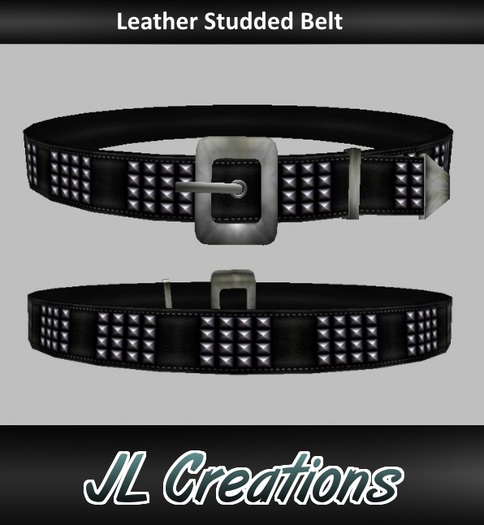 Leather Studded Belt NS38 Black