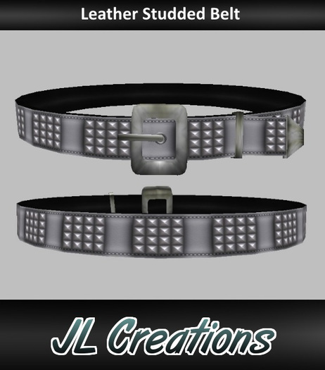 Leather Studded Belt NS38 Cream