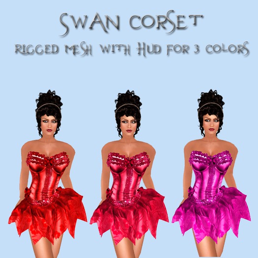 *SOIR* Mesh Corset Swan Red