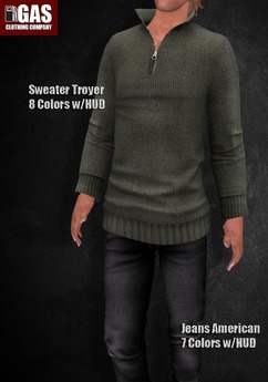 Second Life Marketplace - GAS [Zip MESH Sweater Troyer - 8 Colors with HUD]