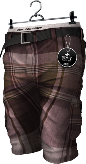 [BODY FACTORY] Rows Cargo (Plaid Brown)