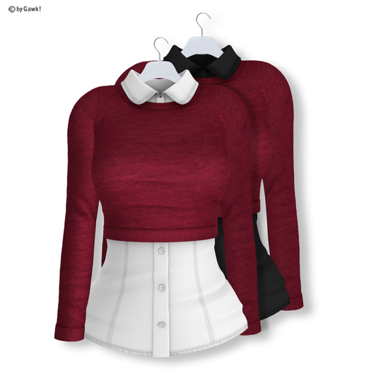 Gawk! Raspberry Classic Wool Pullover (Mesh)