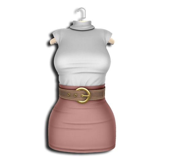 .:Vitrimi:. Belted Outfit Peach/Wht
