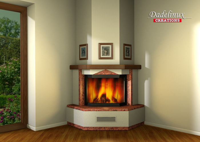 Modern Granite Fireplace