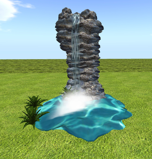Rock Formation w/Running Water & Mist