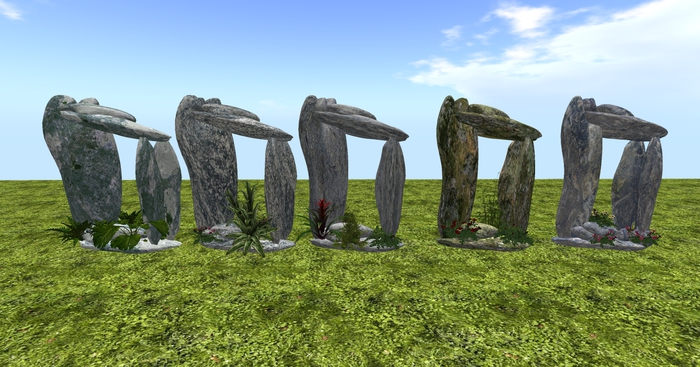 Rock Formations w/ Various Plants - Set of 5 