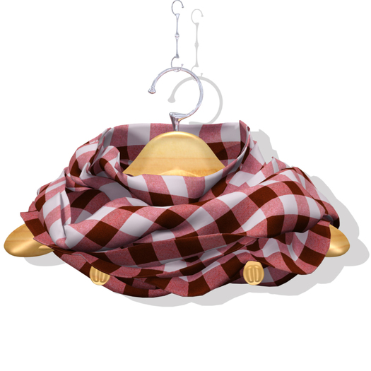 Alex Round Scarf Check Red