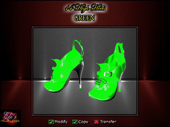 14 High Heels Boots Green - Eli's