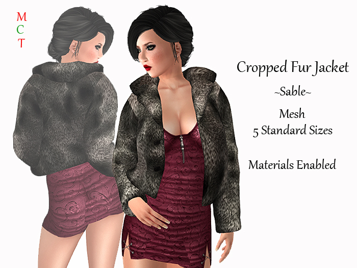 [rua modena] Cropped Fur Jacket - Sable 