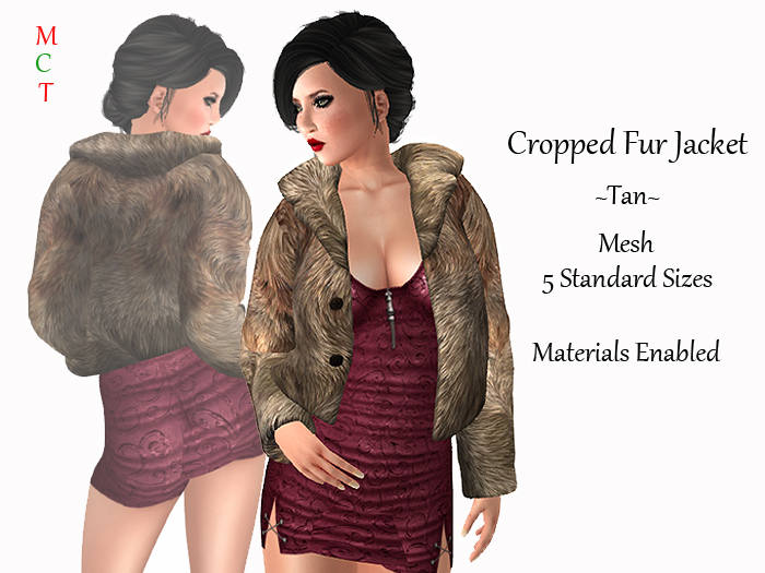 [rua modena] Cropped Fur Jacket - Sable
