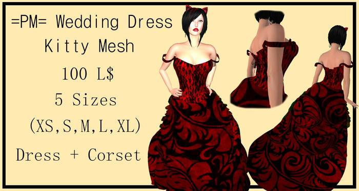 =PM= Wedding Dress Kitty Mesh