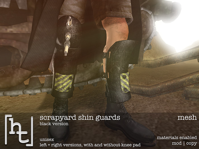 [ht:apparel] scrapyard shin guards - black
