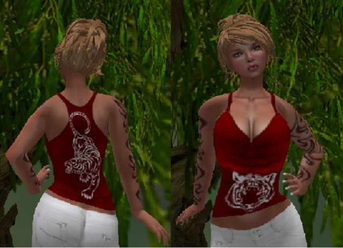 red tank top with tigers