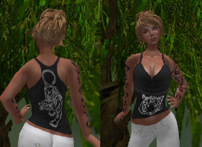 tube top, wolves, black