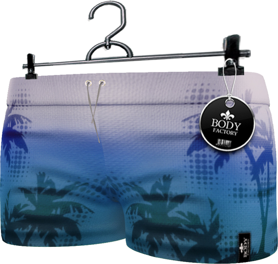 [BODY FACTORY] Sunset Swimming Trunks  - Beach Blue