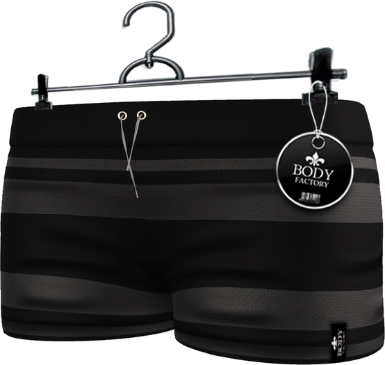 [BODY FACTORY] Sunset Swimming Trunks  - Black