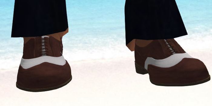 Wingtip brn n white shoes w/ resizer