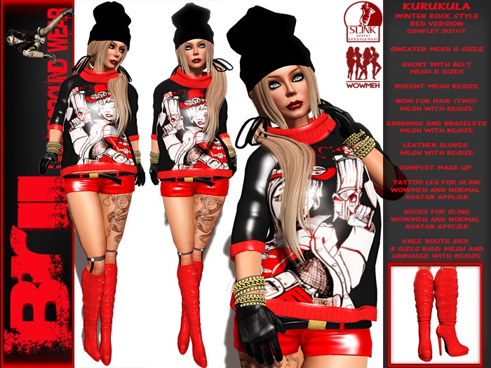 ** KURUKULA RED VERSION WINTER ROCK STYLE COMPLET OUTFIT **
