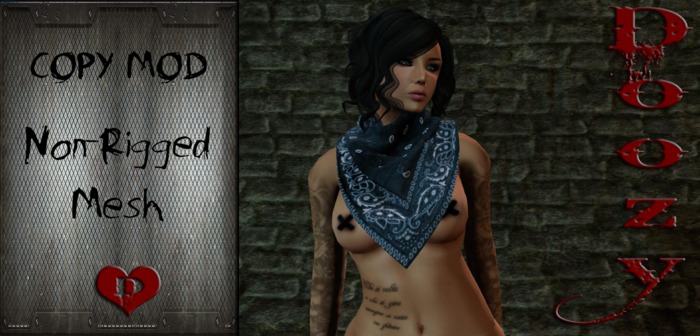 ..DOOZY.. NECK BANDANA SILVERBLUE