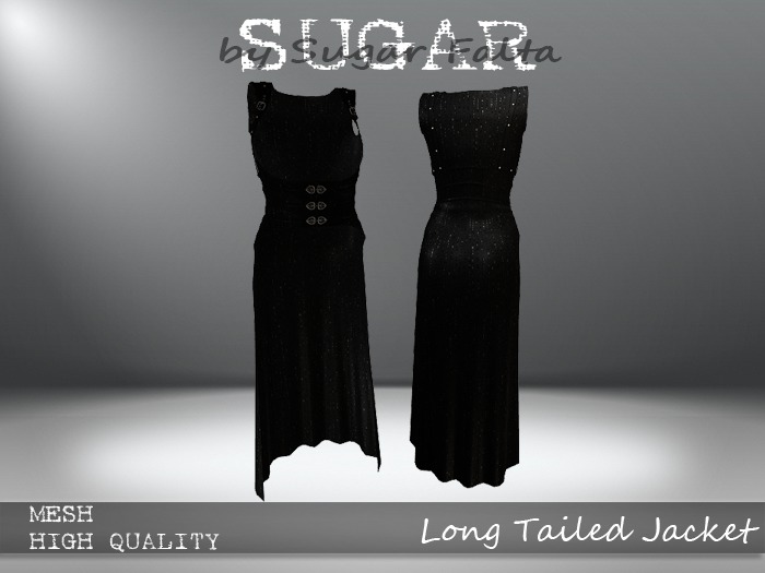 SUGAR - Long Tailed Jacket - BLACK SPARKLE - BOXED