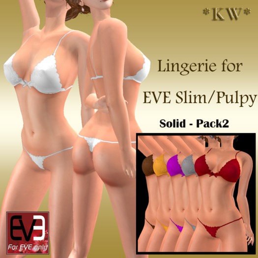 *KW* Lingerie Solid Pack2 HUD - EVE Appliers