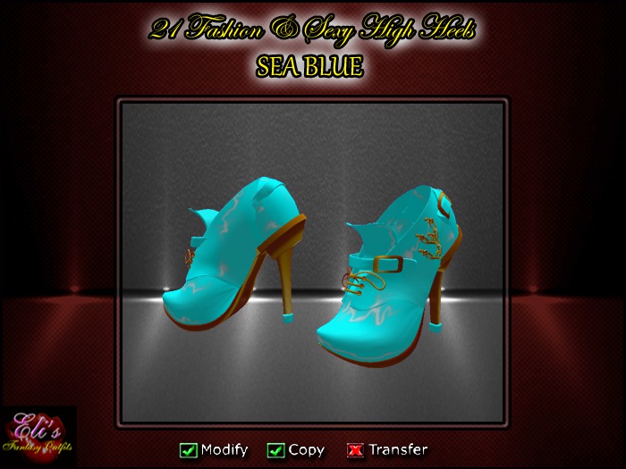21 High Heels Sea Blue - Eli's