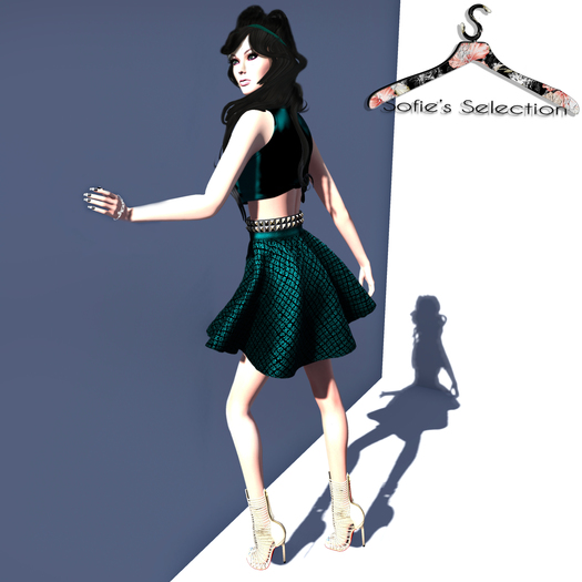 <S> Mesh Skater Outfit Teal