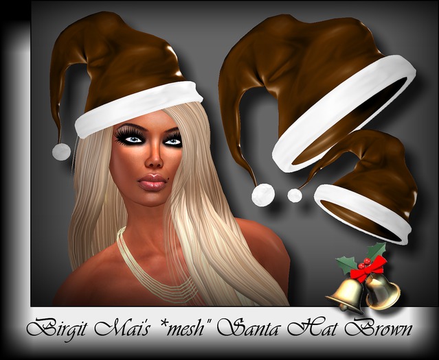 Birgit Mai's *MESH* Xmas Santa Hat with Resizer Brown (BOXED)