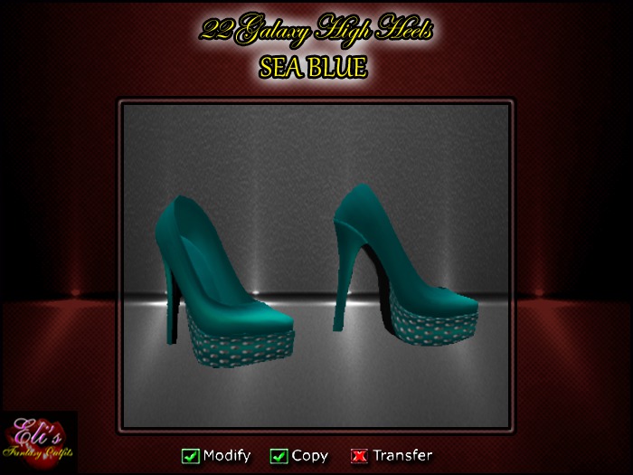 22 Clubwear Galaxy High Heels Sea Blue - Eli's