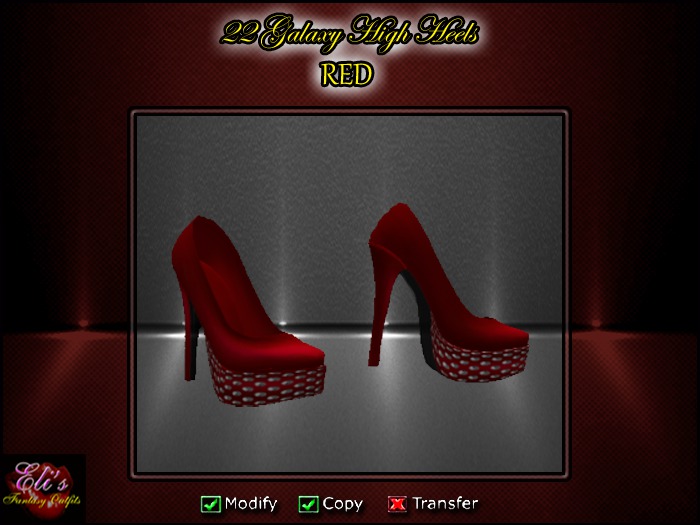 22 Clubwear Galaxy High Heels Red - Eli's