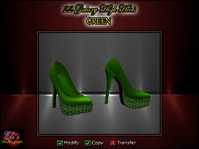 22 Clubwear Galaxy High Heels Green - Eli's
