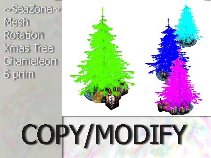 ~SeaZone~ Mesh Rotation Xmas Tree  Chameleon [Copy,Modify]