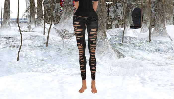 *Belladora Designs* Ripped Black Denim Jeans