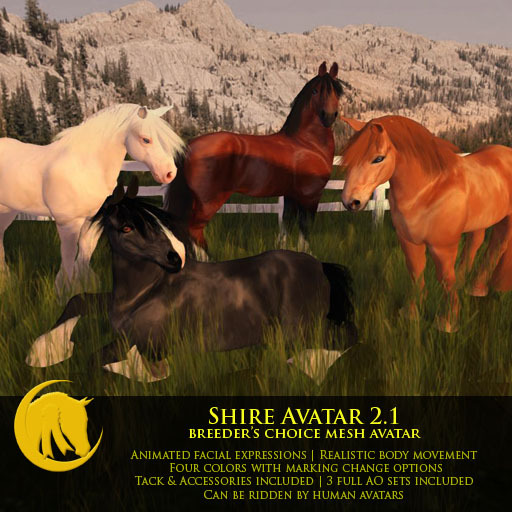 Second Life Marketplace BC Shire Horse Avatar v2.1
