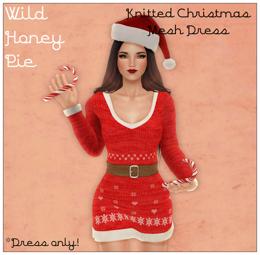 WHP-Knitted Christmas Mesh Dress