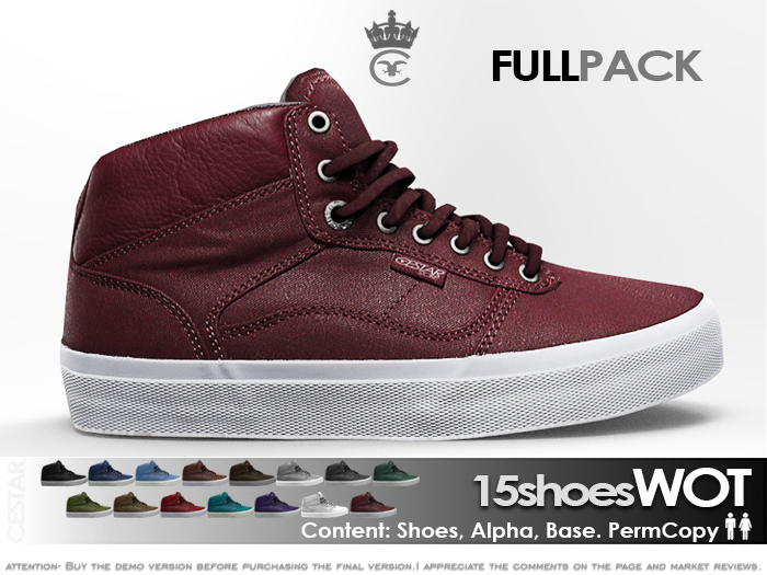 Promo " Wot Shoes " : FullPack 15 Shoes colors 