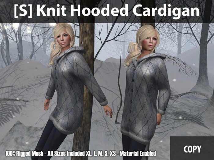 [S] Knit Hooded Cardigan