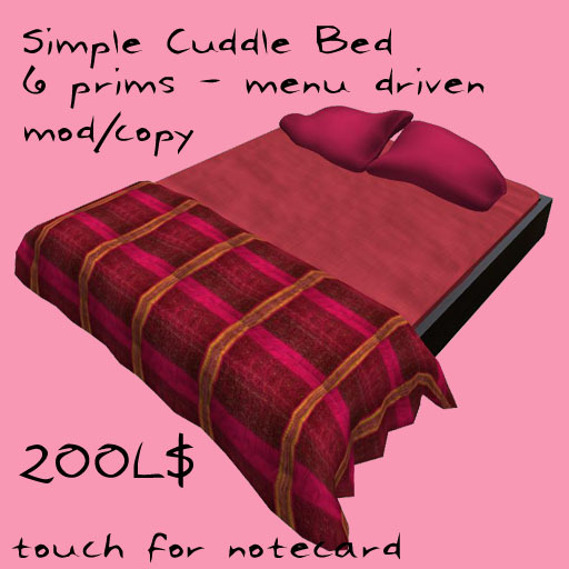 Simple pink cuddle bed - LOW PRIM!