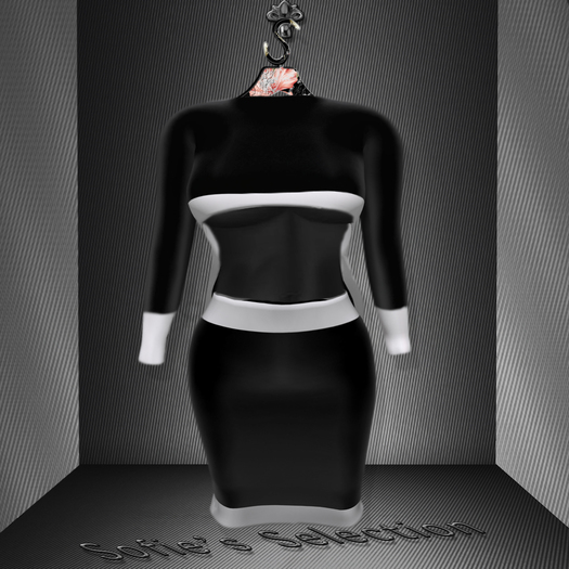 <S> Mesh Smoking Outfit Black&White