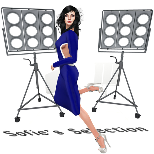 <S> Mesh Open Back Dress Electric Blue