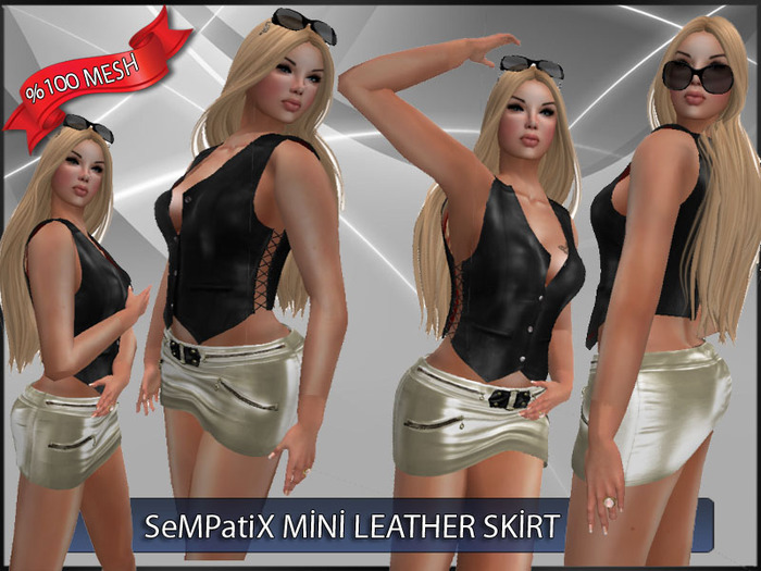 SeMPatiX Mesh Mini Leather Skirt